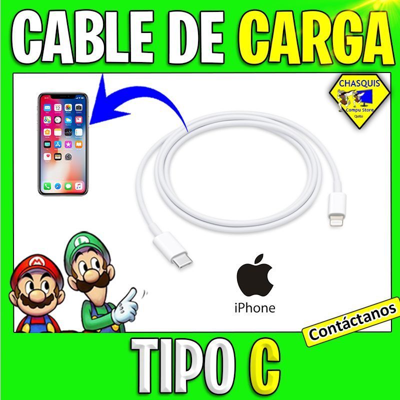 CABLE DE CARGA IPHONE QUICK CHARGE A TIPO C