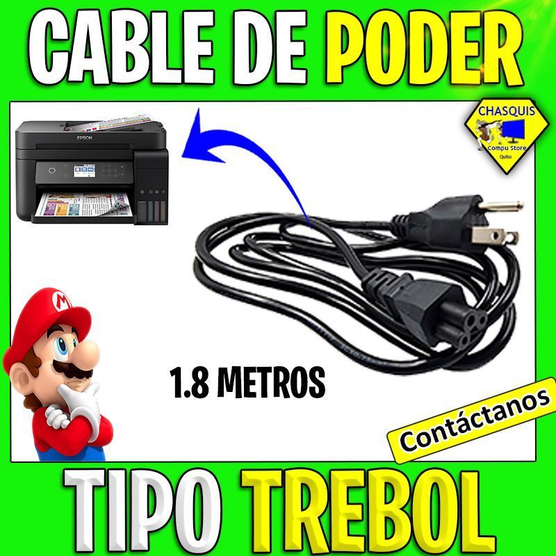 CABLE DE PODER TIPO TREBOL DE 1.8 METROS