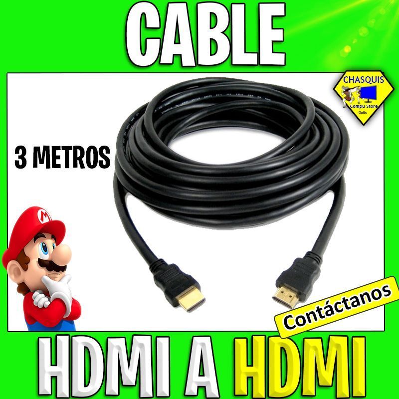 CABLE HDMI A HDMI DE 3 METROS