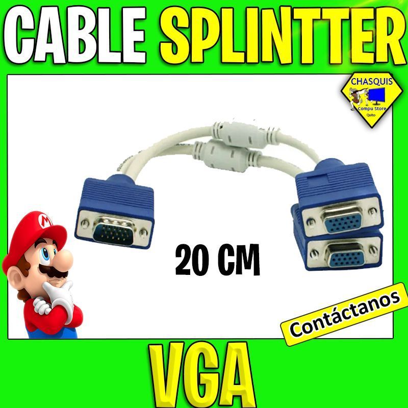 CABLE SPLITER VGA DE 20CM COLOR BLANCO