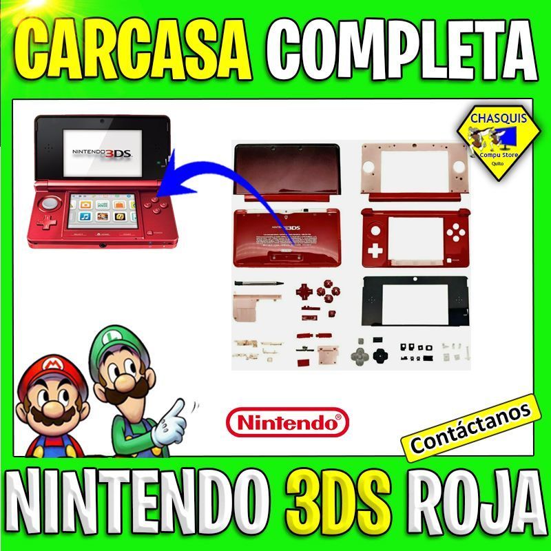 CARCASA COMPLETA NINTENDO 3DS ROJA
