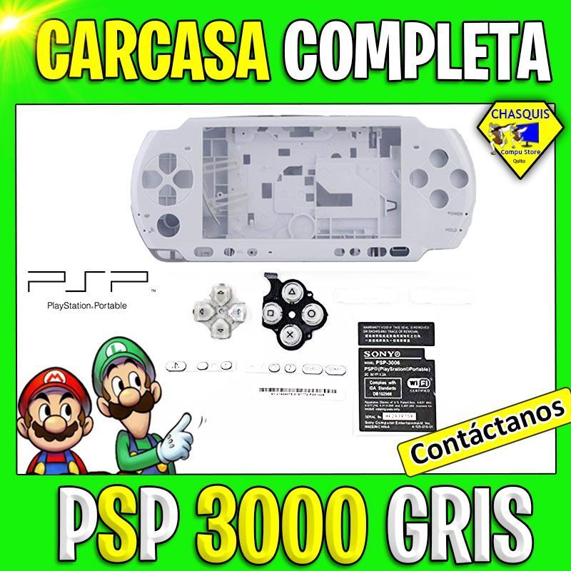CARCASA COMPLETA CON KIT DE BOTONES PARA PSP 3000 GRIS