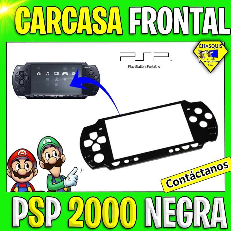 CARCASA TAPA FRONTAL PSP 2000 NEGRA