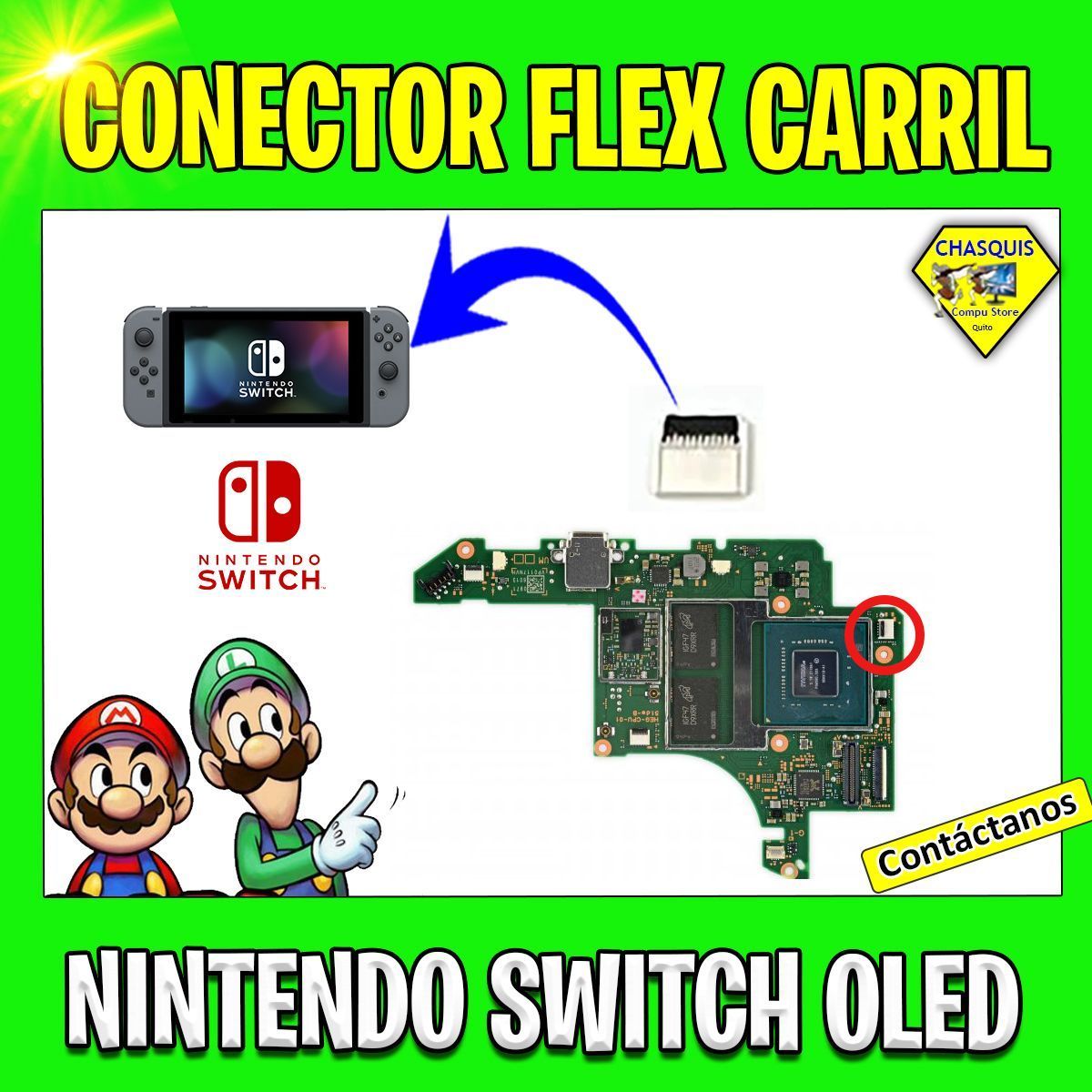 CONECTOR/ RANURA DE FLEX DE CARRIL DE CONSOLA DE NINTENDO SWITCH OLED