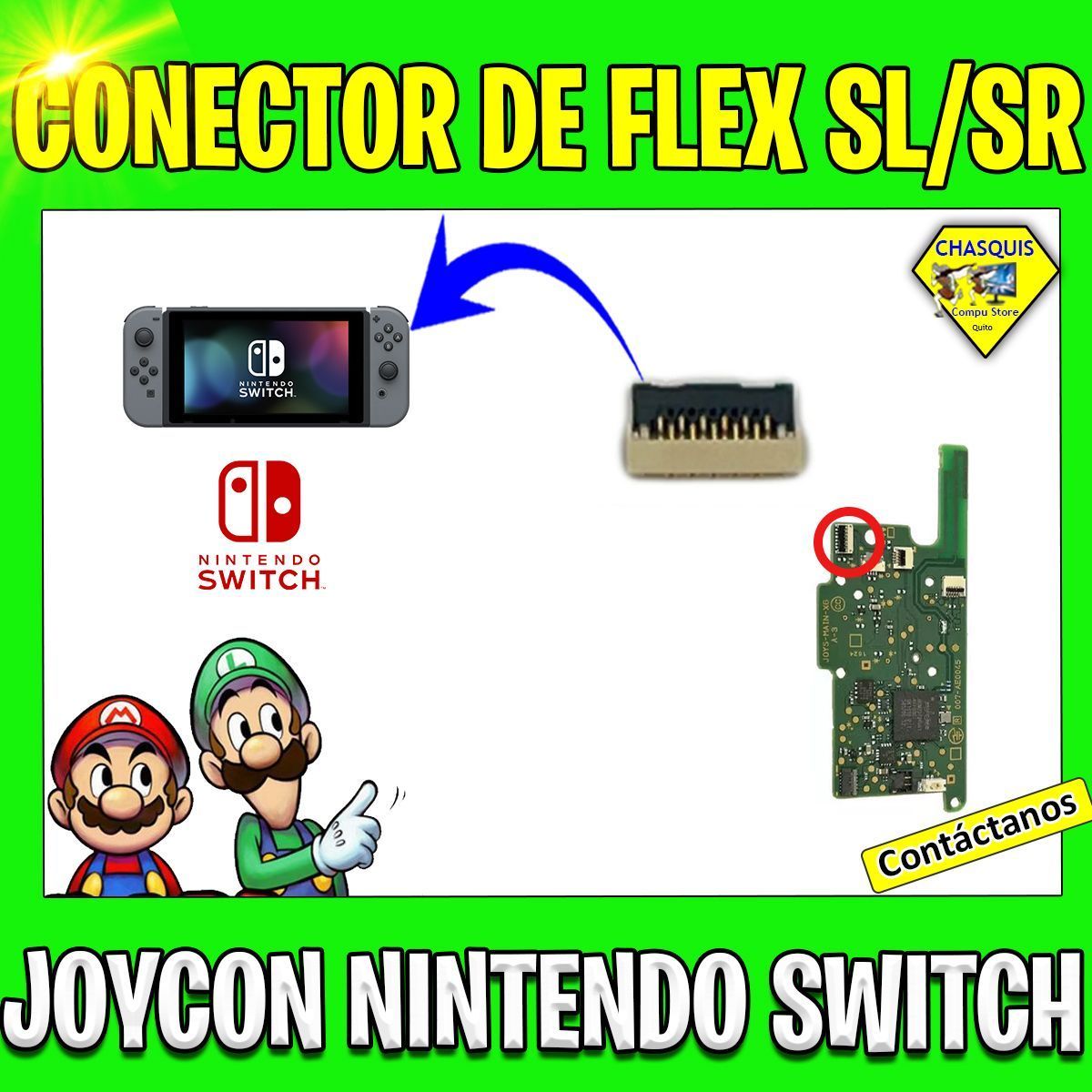 CONECTOR/ RANURA DE FLEX SL SR PARA JOYCON NINTENDO SWITCH