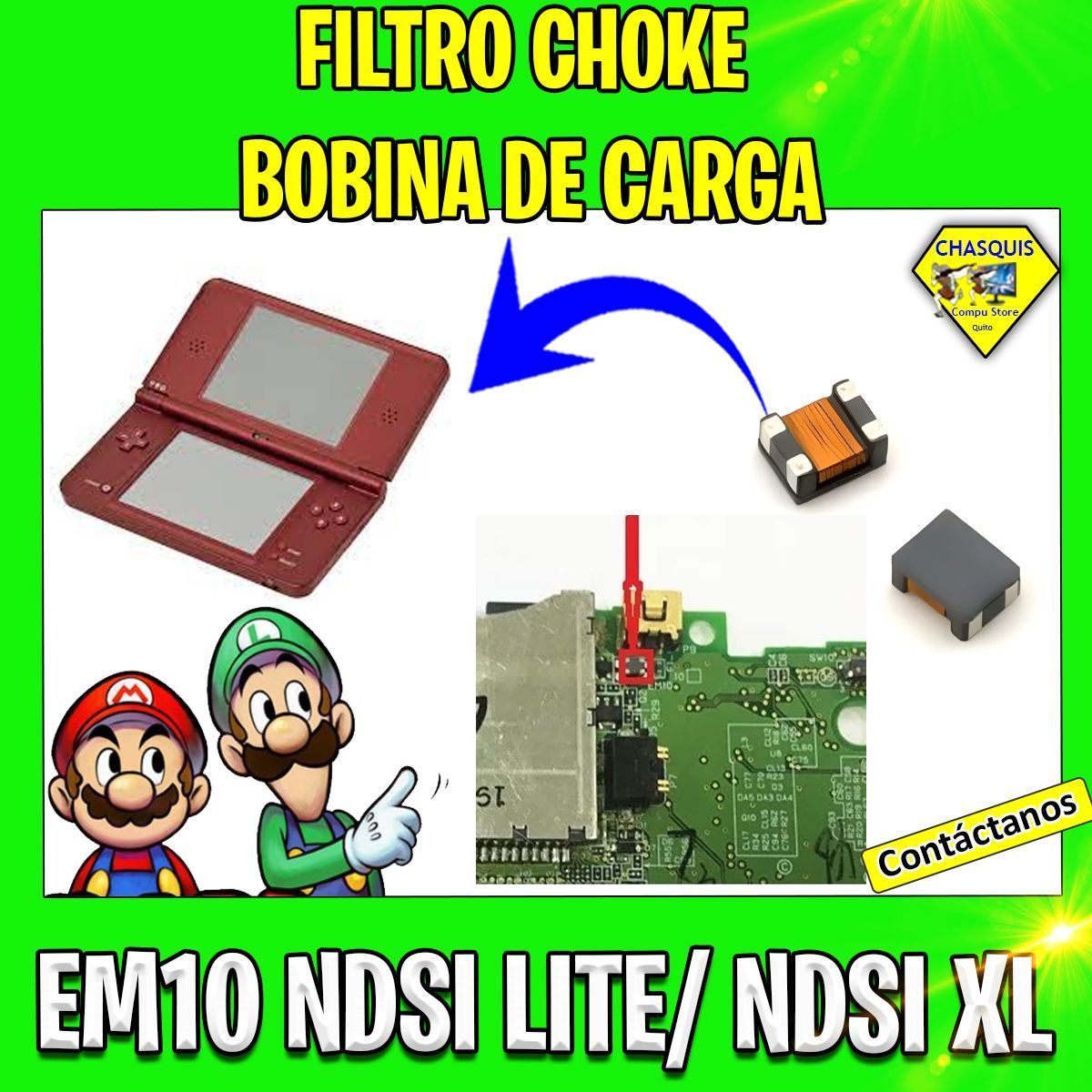 FILTRO CHOKE BOBINA DE CARGA EM10 PARA NINTENDO DS LITE NDSL / NDSI XL / DSI XL