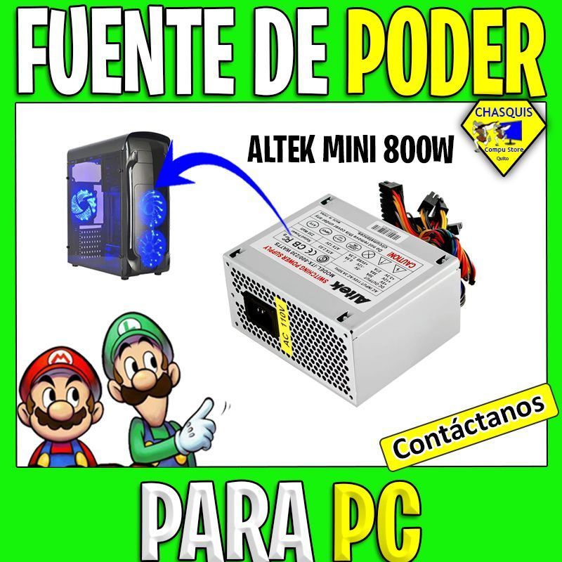 FUENTE DE PODER PARA PC ALTEK MINI DE 800W