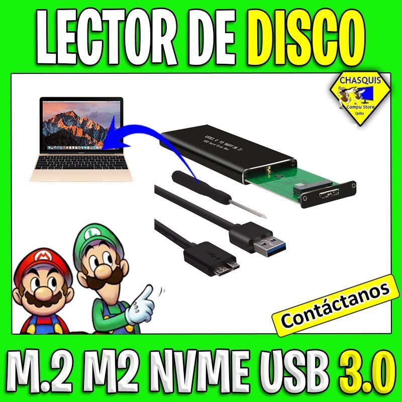 LECTOR DE DISCOS M.2 M2 NVME ALTEKT CASE ENCLOSURE USB 3.0