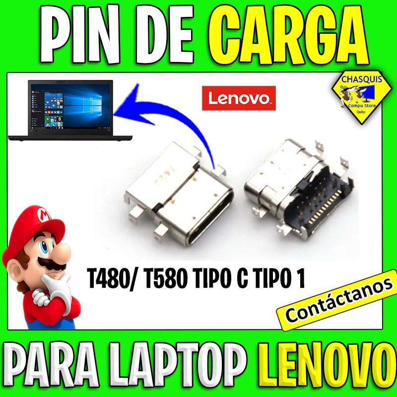 PIN DE CARGA PARA LENOVO T480/ T580 TIPO C TIPO 1