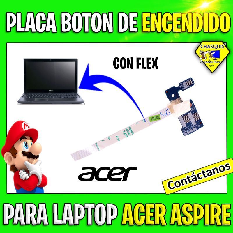 PLACA BOTÓN DE ENCENDIDO CON FLEX PARA LAPTOP ACER 5750/ 5750G/ 5755/ 5755G FLEX 19CM LS 6905P/ LS 6902P