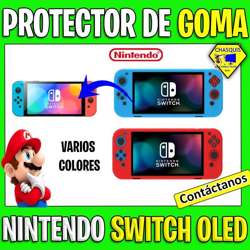 PROTECTOR DE GOMA/ SILICONA PARA  NINTENDO SWITCH OLED VARIOS COLORES