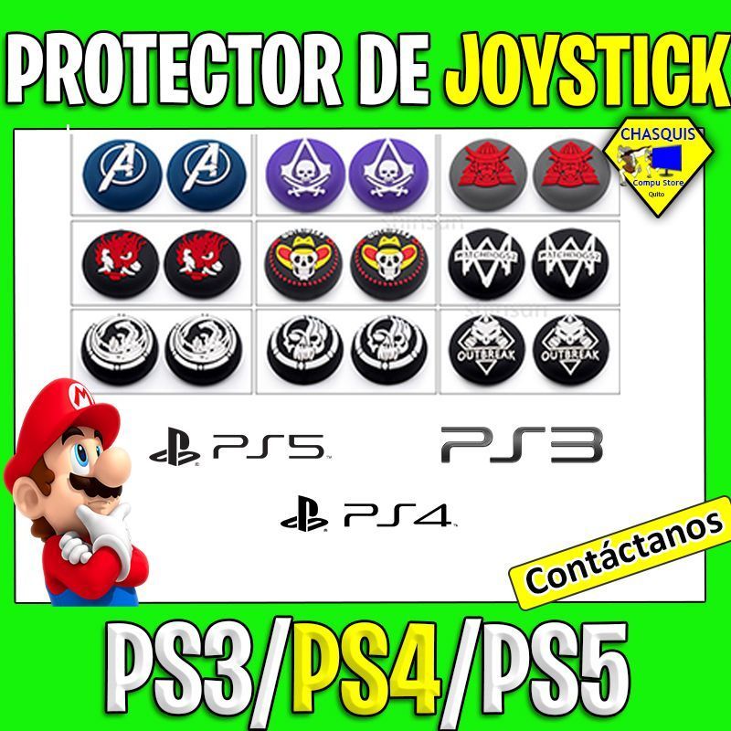 PROTECTOR DE ANALOGOS/ JOYSTICKS DE MANDOS PS4 PS3 PS5 XBOX SERIES ONE CON DISEÑO PAR