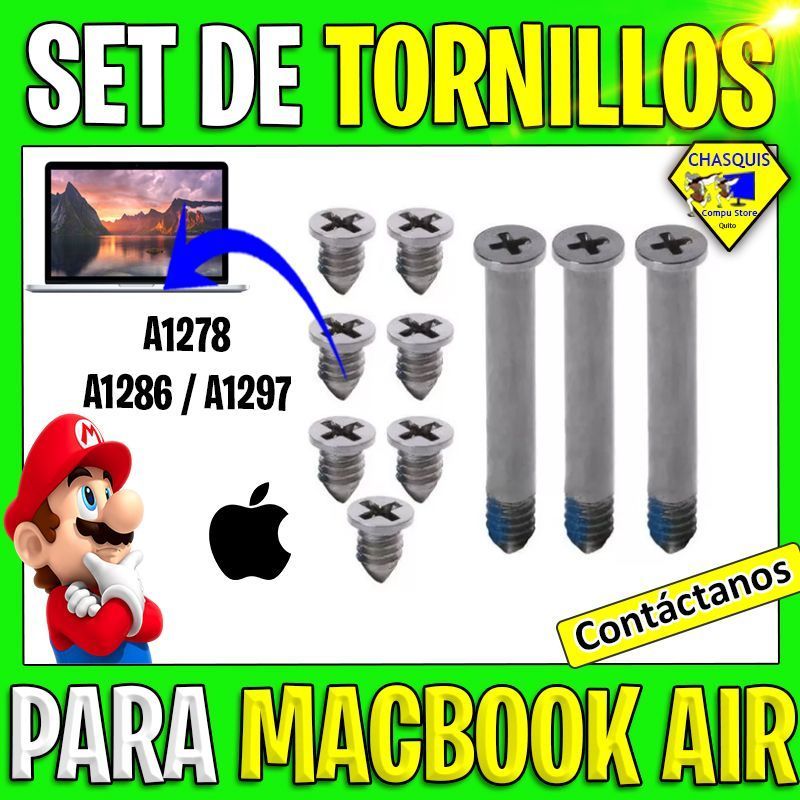 SET DE TORNILLOS MACBOOK PRO A1278 / A1286 / A1297