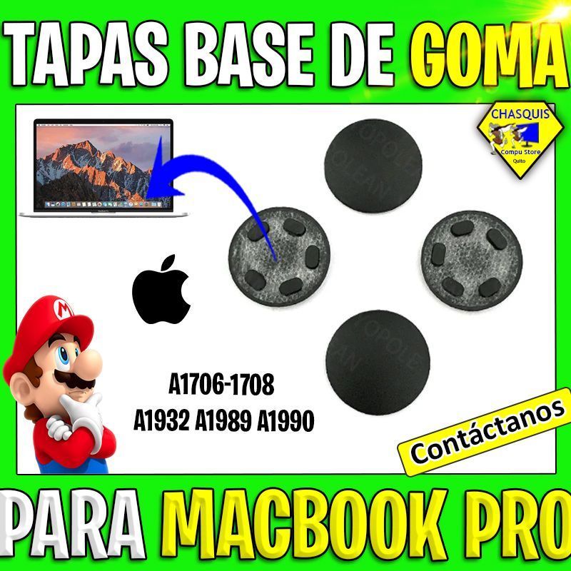 TAPAS BASE DE GOMA PARA MACBOOK PRO A1707 1706 1708 A1932 A1989 A1990