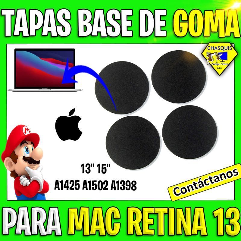 TAPAS BASE DE GOMA PARA MACBOOK RETINA 13" 15" MAC A1425 A1502 A1398