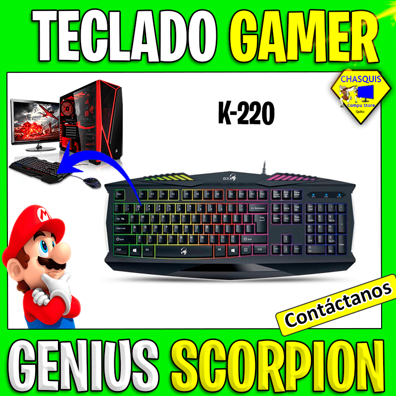 TECLADO GAMER GENIUS SCORPION K-220 USB NEGRO