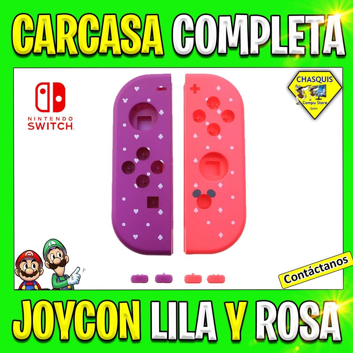 CARCASA DE JOYCON ROSA Y MORADA