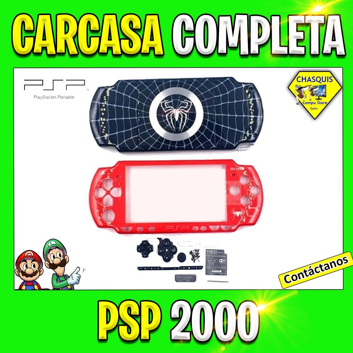 CARCASA COMPLETA CON KIT DE BOTONES PARA PSP 2000 ROJA