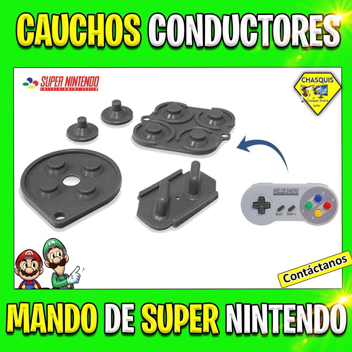 SET DE CAUCHOS INTERNOS PARA MANDO DE SUPER NINTENDO SNES