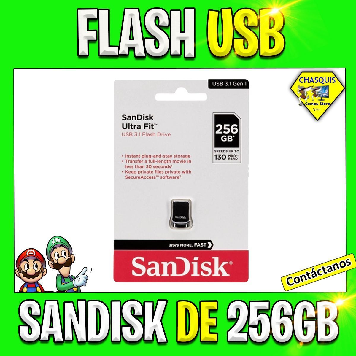 FLASH USB SANDISK 3.1 GEN 1 DE 256GB ULTRA FIT