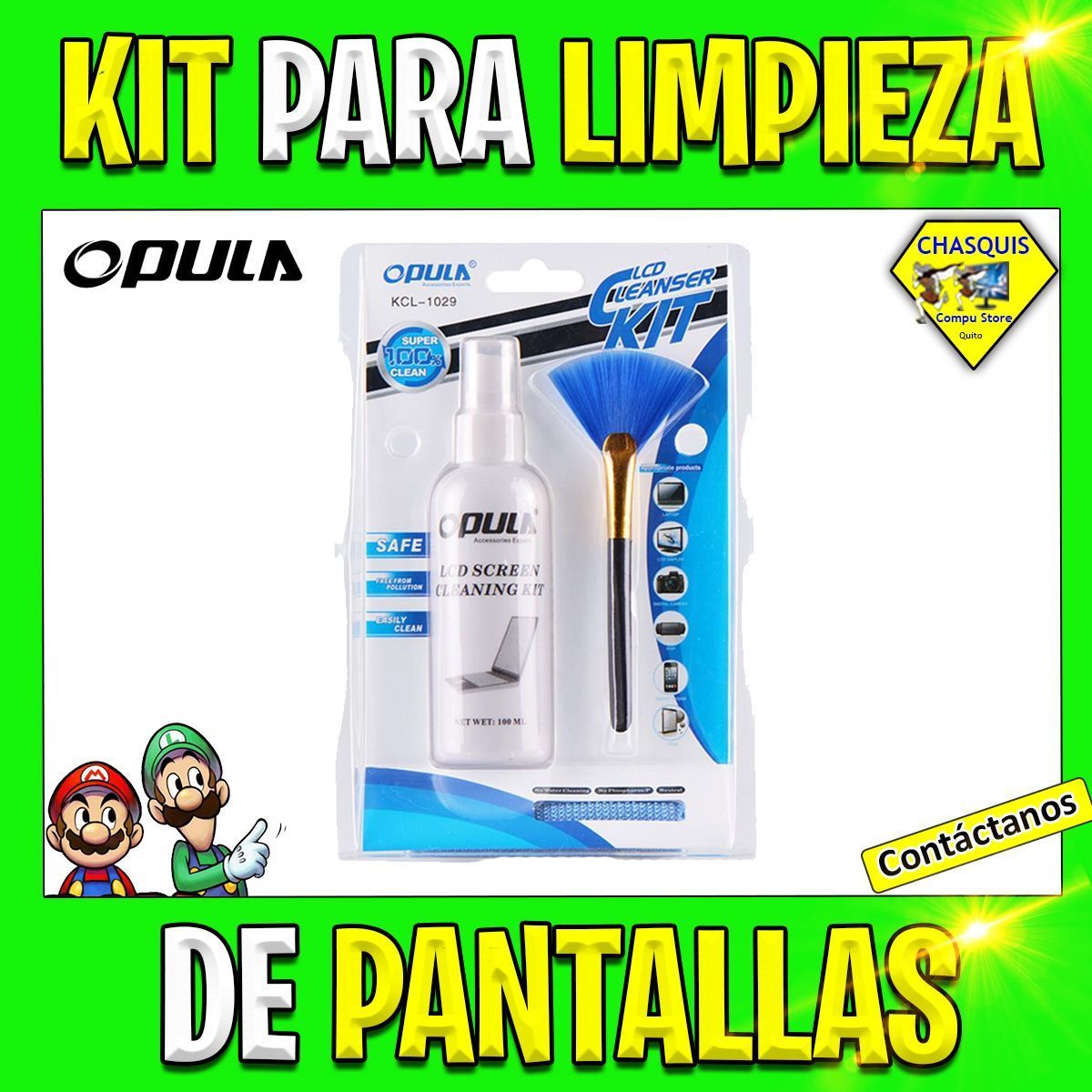 KIT LIMPIADOR DE PANTALLA DE 100ML OPULA