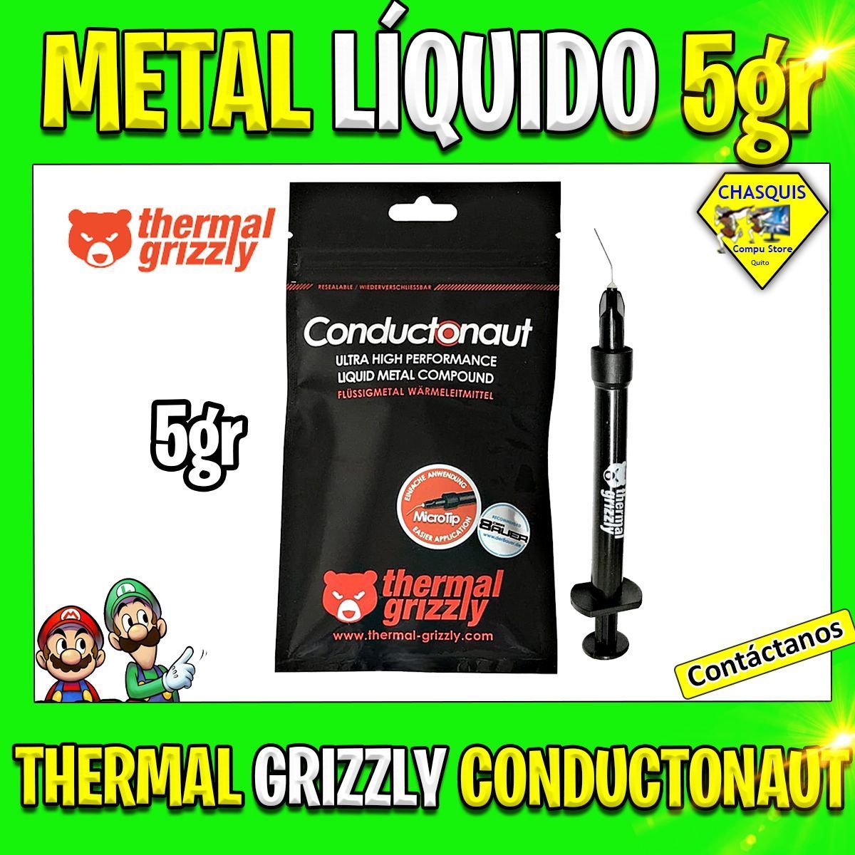 PASTA TÉRMICA METAL LIQUIDO 5 GRAMOS THERMAL GRIZZLY CONDUCTONAUT