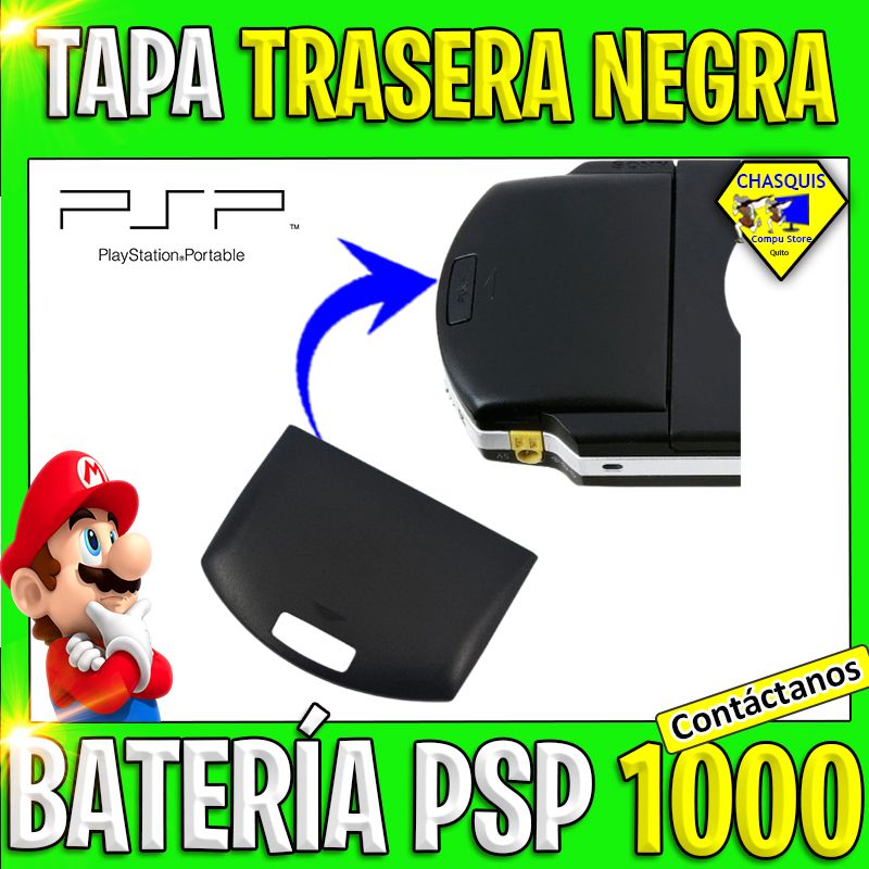 TAPA DE BATERIA NEGRA PARA PSP 1000
