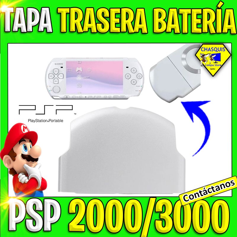 TAPA TRASERA DE BATERIA BLANCA PSP 2000 Y 3000