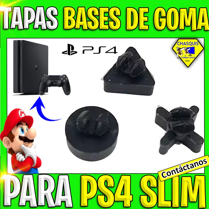 TAPAS BASE DE GOMA PARA PS4 SLIM