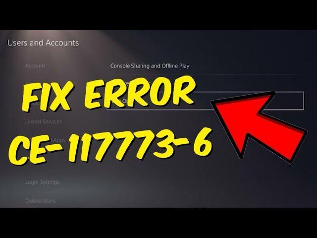 Qué significa el código de error CE 117773 6 en PS5