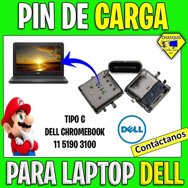 PIN/ CONECTOR DE CARGA PARA DELL CHROMEBOOK 11 5190 3100 TIPO C