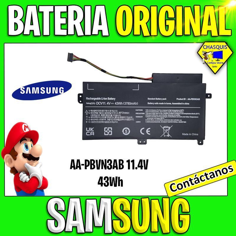 BATERIA LAPTOP SAMSUNG AA-PBVN3AB 11.4V 43Wh ORIGINAL