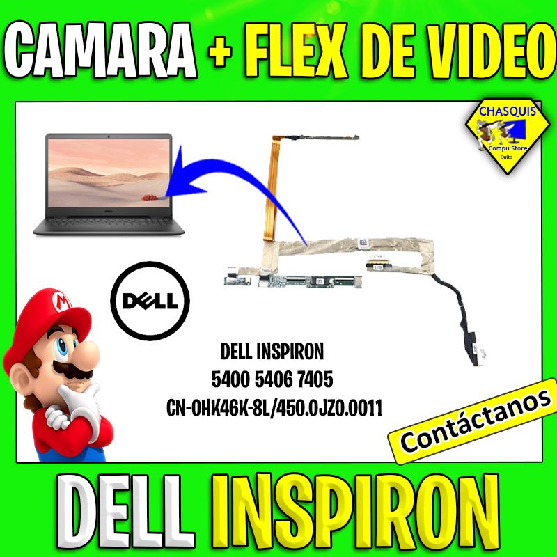 CAMARA PARA LAPTOP CON FLEX DE VIDEO  DELL INSPIRON 5400 5406 7405  CN-0HK46K-8L/450.0JZ0.0011