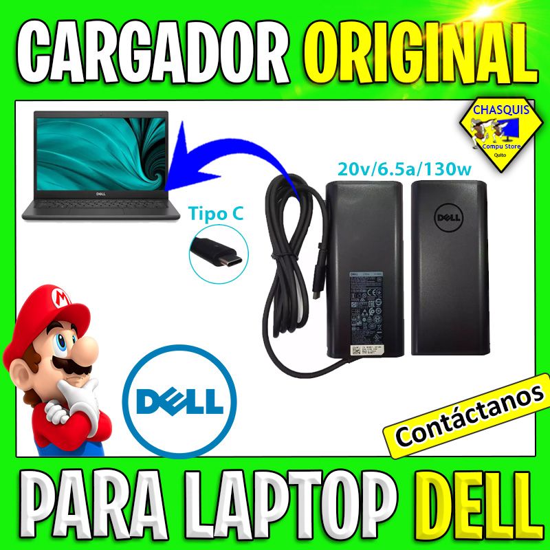 CARGADOR ORIGINAL DELL 20V/ 6.5A/ 65W 130W TIPO C