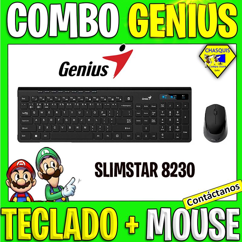 COMBO TECLADO MOUSE GENIUS INALAMBRICO BLUETOOTH SLIMSTAR 8230