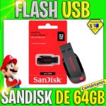 FLASH USB 2.0 SANDISK DE 32GB  CRUZER BLADE NEGRO-ROJO