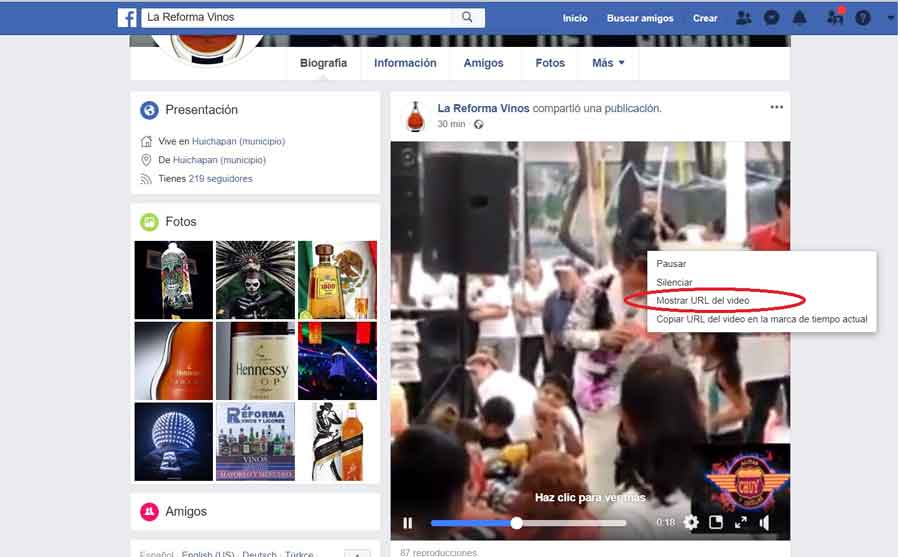 Editar bajar videos de facebook